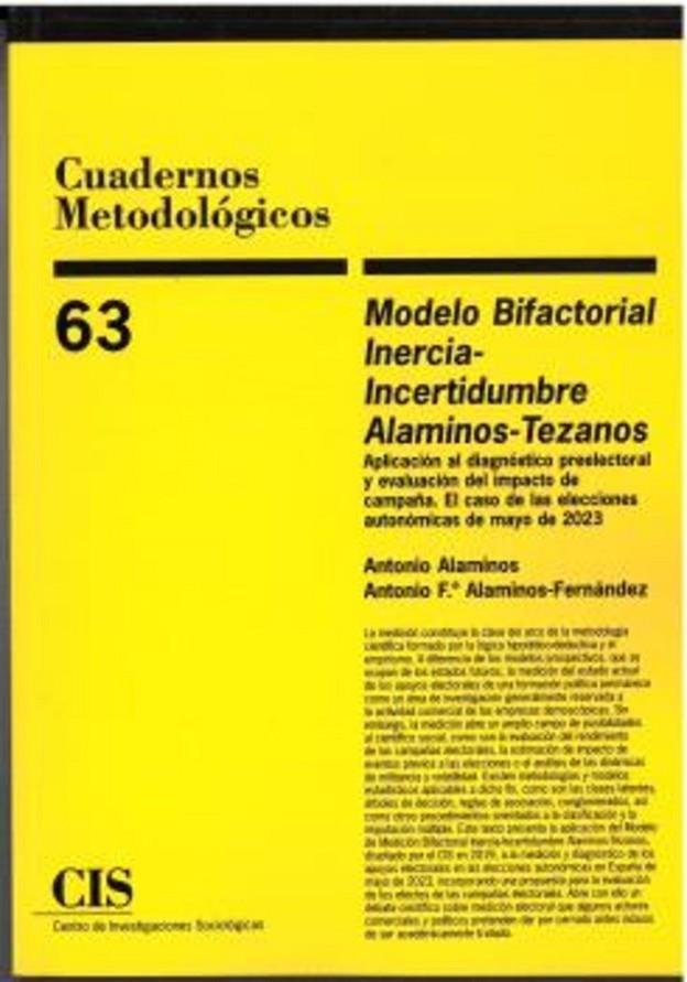 MODELO BIFACTORIAL INERCIA- INCERTIDUMBRE ALAMINOS - TEZANOS 63 | 9788474769043 | ALAMINOS, ANTONIO / ALAMINOS, ANTONIO FRANCISCO