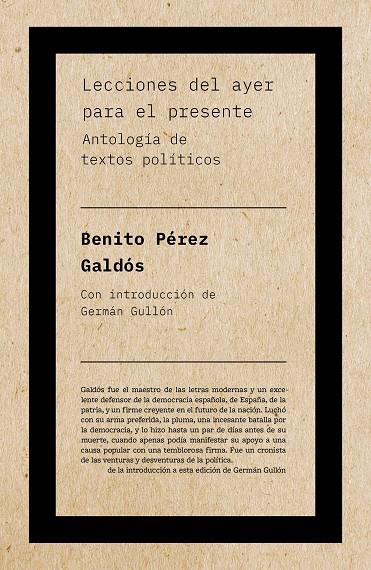 LECCIONES DEL AYER PARA EL PRESENTE | 9788418236570 | PEREZ GALDOS, BENITO