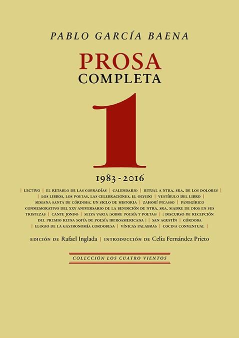 PROSA COMPLETA 1 (PABLO GARCÍA BAENA) | 9788418818967 | GARCIA BAENA, PABLO