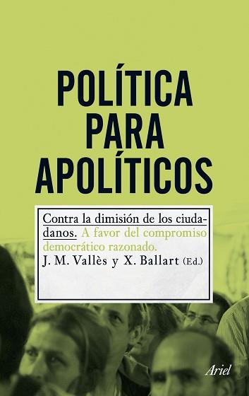 POLÍTICA PARA APOLÍTICOS | 9788434400726 | VALLÈS, JOSEP Mª / BALLART HERNÁNDEZ, XAVIER