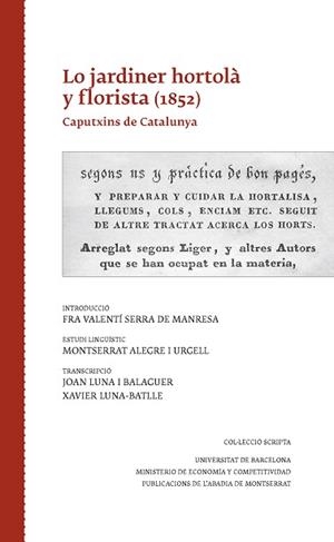 LO JARDINER HORTOLÀ Y FLORISTA (1852) | 9788498838657 | ALEGRE, MONTSERRAT / LUNA I BALAGUER, JOAN / LUNA-BATLLE, XAVIER