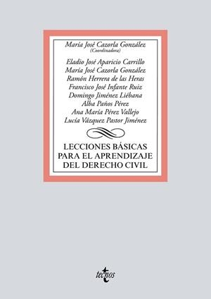 LECCIONES BÁSICAS PARA EL APRENDIZAJE DEL DERECHO CIVIL | 9788430972951 | CAZORLA GONZÁLEZ, Mª JOSÉ / APARICIO CARRILLO, ELADIO JOSÉ / HERRERA DE LAS HERAS, RAMÓN