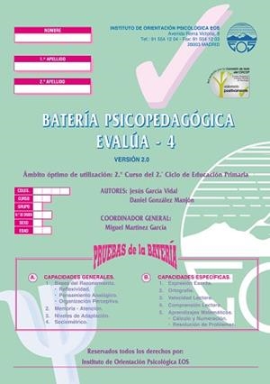 BATERIA PSICOPEDAGOGICA EVALUA - 4 (CUADERNOS) | 9788485851690 | GARCÍA VIDAL, JESÚS