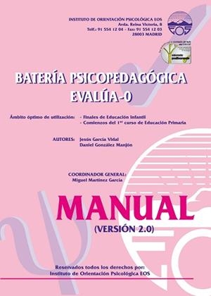 BATERIA PSICOPEDAGOGICA EVALUA - 0 (MANUAL) | 9788489967618 | GARCÍA VIDAL, JESÚS / GONZÁLEZ MANJÓN, DANIEL