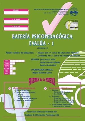 BATERIA PSICOPEDAGOGICA EVALUA - 01 (CUADERNOS) | 9788497270922 | GARCÍA VIDAL, JESÚS / GONZÁLEZ MANJÓN, DANIEL