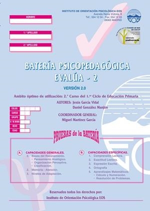 BATERIA PSICOPEDAGOGICA EVALUA - 2 (CUADERNOS) | 9788485851683 | GARCÍA VIDAL, JESÚS / GONZÁLEZ MANJÓN, DANIEL