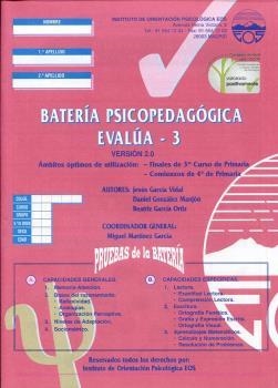 BATERIA PSICOPEDAGOGICA EVALUA - 3 (CUADERNOS) | 9788497270984 | GARCÍA VIDAL, JESÚS / GONZÁLEZ MANJÓN, DANIEL