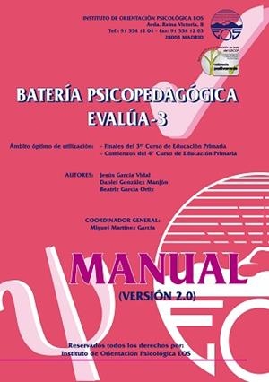 BATERIA PSICOPEDAGOGICA EVALUA - 3 (MANUAL) | 9788497271059 | GARCÍA VIDAL, JESÚS / GONZÁLEZ MANJÓN, DANIEL