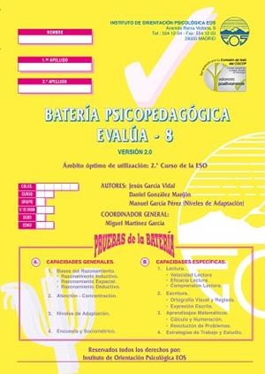 BATERIA PSICOPEDAGOGICA EVALUA - 8 (CUADERNOS) | 9788489967038 | GARCÍA VIDAL, JESÚS / GONZÁLEZ MANJÓN, DANIEL
