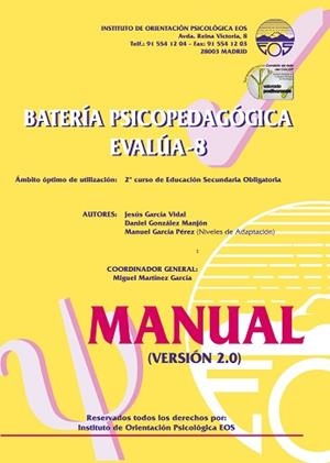 BATERIA PSICOPEDAGOGICA EVALUA - 8 (MANUAL) | 9788489967045 | GARCÍA VIDAL, JESÚS / GONZÁLEZ MANJÓN, DANIEL