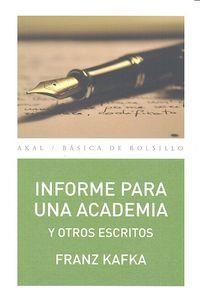 INFORME PARA UNA ACADEMIA Y OTROS ESCRITOS | 9788446041740 | KAFKA, FRANZ