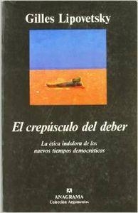 CREPÚSCULO DEL DEBER, EL | 9788433913784 | LIPOVETSKY, GILLES