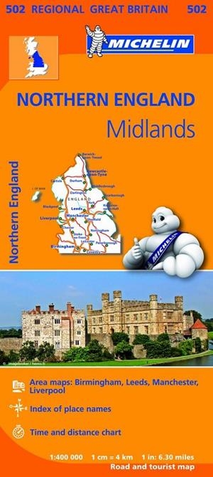 NORTHERN ENGLAND, MIDLANDS : MAPA 502 | 9782067183254 | MICHELIN
