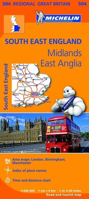SOUTH EAST ENGLAND, MIDLANDS, EAST ANGLIA : MAPA 504 | 9782067183346 | MICHELIN