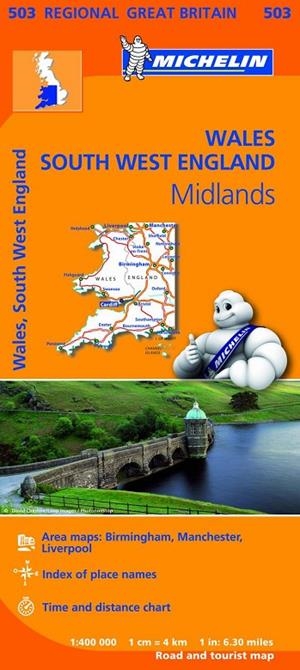 WALES, SOUTH WEST ENGLAND, MIDLANDS : MAPA 503 | 9782067183308 | MICHELIN