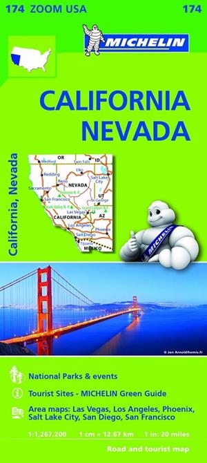 USA CALIFORNIA - NEVADA : MAPA 174 | 9782067190511 | MICHELIN