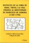 RESPOSTES DE LA COMA DE BURG, TÍRVIA I LA VALL FERRERA AL QÜESTIONARI DE FRANCISCO DE ZAMORA | 9788488294845 | OLIVER BRUY, JAUME