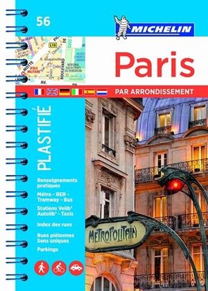 PARÍS PAR ARRONDISSEMENT : MAPA ESPIRAL 056 (PLASTIFICADO) | 9782067211407 | VARIOS AUTORES