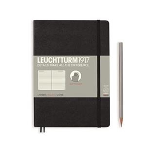 NOTEBOOK MEDIUM A5 (145 X 210 MM), TAPA BLANDA, CON LINEAS, NEGRO | 4004117328206