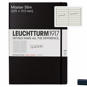 LIBRETA DE MÚSICA, MASTER SLIM A4, TAPA DURA, NEGRO | 4004117372391