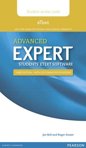 EXPERT ADVANCED 3RD EDITION ETEXT STUDENTS' PIN CARD | 9781447973805