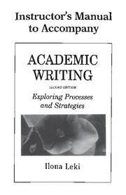 ACADEMIC WRITING INSTRUCTOR'S MANUAL 2ND EDITION | 9780521657679 | LEKI, ILONA