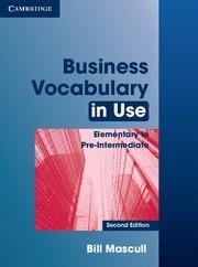 BUSINESS VOCABULARY IN USE ELEMENTARY TO PRE-INTERMEDIATE WITH ANSWERS 2ND EDITION | 9780521128278 | MASCULL, BILL