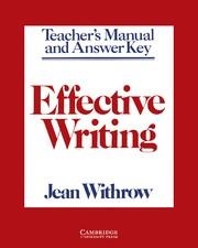 EFFECTIVE WRITING TEACHER'S MANUAL | 9780521316095 | WITHROW, JEAN