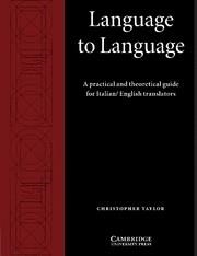 LANGUAGE TO LANGUAGE | 9780521597234 | TAYLOR, CHRISTOPHER
