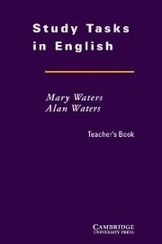 STUDY TASKS IN ENGLISH TEACHER'S BOOK | 9780521469081 | WATERS, MARY / WATERS, ALAN