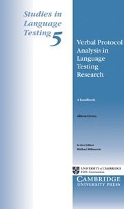 VERBAL PROTOCOL ANALYSIS IN LANGUAGE TESTING RESEARCH | 9780521586351 | GREEN, ALISON