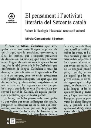 PENSAMENT I L'ACTIVITAT LITERARIA DEL SETCENTS CATALÀ, EL | 9788483384244 | CAMPABADAL, MIREIA