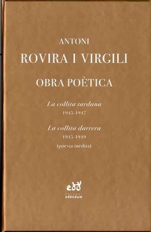 ROVIRA I VIRGILI OBRA POÈTICA - 2 VOL | 9788412000702 | ROVIRA I VIRGILI, ANTONI