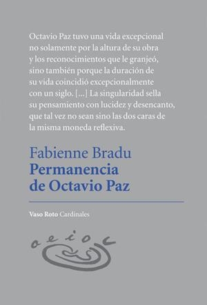 PERMANENCIA DE OCTAVIO PAZ | 9788416193905 | BRADU, FABIENNE