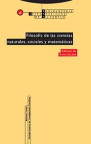FILOSOFIA DE LAS CIENCIAS NATURALES SOCIALES Y MATEMATICAS | 9788481647624 | ESTANY, ANNA