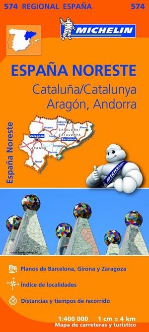 ESPAÑA NORESTE - CATALUÑA, ARAGÓN, ANDORRA : MAPA 574 | 9782067184251 | VARIOS AUTORES