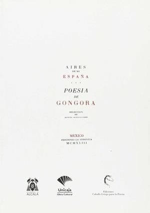 AIRES DE MI ESPAÑA POESIA | 9788485417216 | GONGORA, LUIS DE