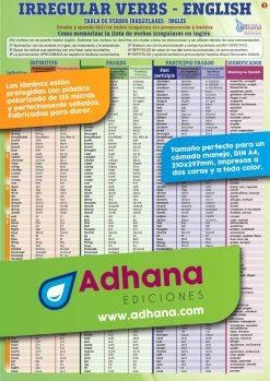 LÁMINA DIDÁCTICA TABLA DE VERBOS IRREGULARES- IRREGULAR VERBS | 8436005164546