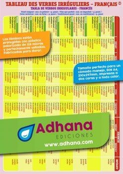LÁMINA DIDÁCTICA TABLA DE VERBOS IRREGULARES- TABLEAU DES VERBS IRREGULIÈRES | 8436005169879