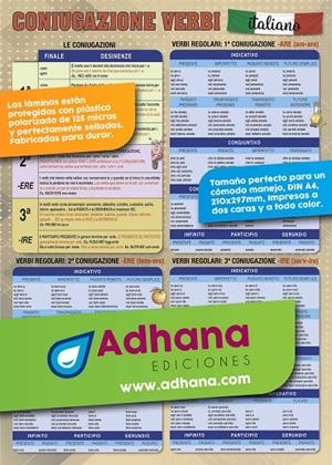 LÁMINA DIDÁCTICA CONJUGACIÓN DE VERBOS- CONIUGAZIONE | 8436005171292