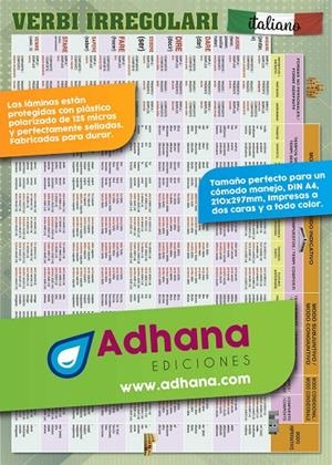 LÁMINA DIDÁCTICA VERBOS IRREGULARES- VERBI IRREGOLARI | 8436005171353