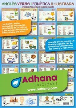 LÀMINA DIDÀCTICA ANGLÈS VERBS I FONÈTICA IL·LUSTRADA | 8436005169299