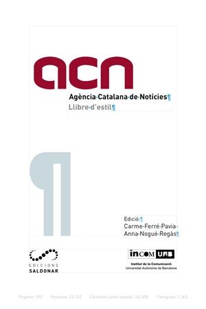 LLIBRE D'ESTIL DE L'ACN | 9788417611248 | FERRE / NOGUE