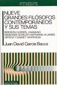 NUEVE GRANDES FILOSOFOS CONTEMPORANEOS | 9788476582015 | GARCIA BACCA, JUAN DAVID