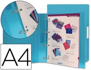 CARPETA PLASTIC 4 ANELLES BLAVA | 4710581434328