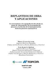 REPLANTEOS DE OBRA Y APLICACIONES | 9788498763393 | LUQUE ALCÁCER, SERGIO
