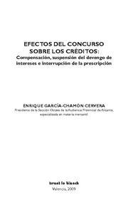 EFECTOS DEL CONCURSO SOBRE LOS CRÉDITOS | 9788498764383 | GARCÍA-CHAMÓN CERVERA, ENRIQUE