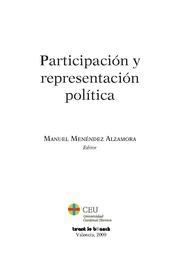 PARTICIPACIÓN Y REPRESENTACIÓN POLÍTICA | 9788498765731 | MENÉNDEZ ALZAMORA, MANUEL