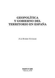 GEOPOLÍTICA Y GOBIERNO DEL TERRITORIO EN ESPAÑA | 9788498764789 | ROMERO, JOAN
