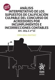 ANÁLISIS INTERPRETATIVO DE LOS SUPUESTOS DE CALIFICACIÓN CULPABLE DEL CONCURSO DE ACREEDORES POR INCUMPLIMIENTOS E INCORRECCIONE | 9788491690153 | ADELL MARTÍNEZ, JORDI